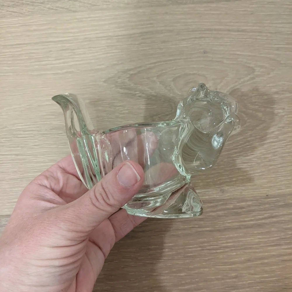 Vintage Avon glass squirrel candle holders